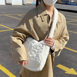 Autumn Winter Cloud Pleated Big Bag Woman Leisure Dumpling Quilted Crossbody