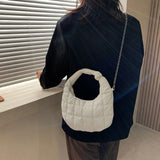 Green Chain Down Shoulder Bag Winter Crossbody Bag Purse