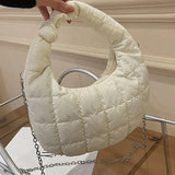 Green Chain Down Shoulder Bag Winter Crossbody Bag Purse