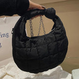 Green Chain Down Shoulder Bag Winter Crossbody Bag Purse