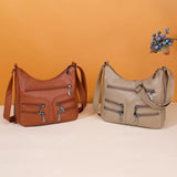 Vintage Women Bags Classic Zipper Shoulder Pack Messenger Crossbody Bag