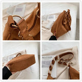 Women's Faux Suede Shoulder Bag Matte Leather Large Handbag
