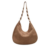 Women's Faux Suede Shoulder Bag Matte Leather Large Handbag