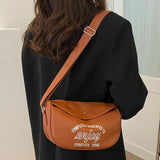 Printed Crossbody Bag Commute Bag PU Leather Casual Portable Soft Large C