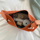Orange Nylon Canvas Messenger Bag Women's Handbag