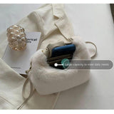 Faux Fur Handbags Small Lady Shoulder Bag Zipper Casual Tote