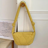 Crossbody Bags Autumn Winter Dumpling Bags Solid Rhombic Lattice