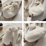 Winter Ladies Bag Faux Fur Shoulder Bags Soft Plush Bags
