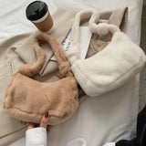 Winter Ladies Bag Faux Fur Shoulder Bags Soft Plush Bags