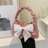 Women's Bowknot Handbag Spring Bowknot Chain Small Hand Bag