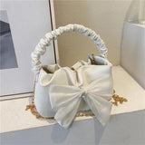 Women's Bowknot Handbag Spring Bowknot Chain Small Hand Bag