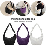 Women Shoulder Handbags Solid Cotton Padded Top-handle Totes Casual