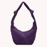Women Shoulder Handbags Solid Cotton Padded Top-handle Totes Casual