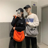 Large Canvas Hobo Bag Student Male Female Cotton Shoulder Bag