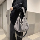 Large Canvas Hobo Bag Student Male Female Cotton Shoulder Bag