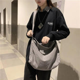 Large Canvas Hobo Bag Student Male Female Cotton Shoulder Bag