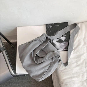 Large Canvas Hobo Bag Student Male Female Cotton Shoulder Bag
