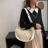 Corduroy Soft Shoulder Bag Solid Underarm Messenger Female Saddle Bag