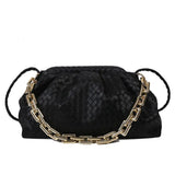 Weave Clouds Handbag Women's Bag PU Leather Thick Chain Shoulder Bag