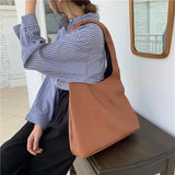 Vintage Women Shoulder Bag PU Leather Handbag Large Capacity Totes Bolsa Fe