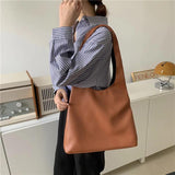 Vintage Women Shoulder Bag PU Leather Handbag Large Capacity Totes Bolsa Fe
