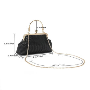 Chain Crossbody Bag Clutch Bag PU Leather Soft Metal Buckle