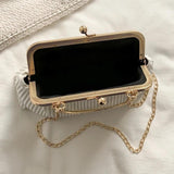 Chain Crossbody Bag Clutch Bag PU Leather Soft Metal Buckle