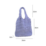 Pleated Bubbles Messenger Shoulder Bag Women Soft Cloth Handbag