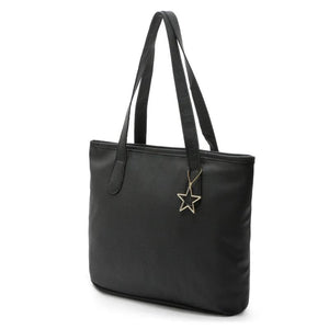 Petrichor Women Shoulder Bag PU Leather Large Capacity Handbag Zipper Tote Bag