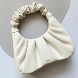 Pleated Handlebags for Women PU Bags Leisure Armpit Bag