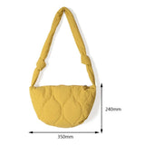 Underarm Bag Autumn Winter Female Down Bag Solid Lattice Large Capacity