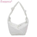 Women Shoulder Handbags Solid Cotton Padded Top-handle Totes Casual Shoulder Tot