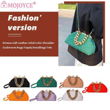 Thick Chain Ladies Handbags Pleated Plaid Female Clutch Bag