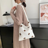 Women Animal Pattern Plush Underarm Totes Bags