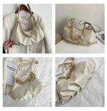 Thick Chain Shoulder Bag for Women Large Capacity Handbag Armpit Tote Crossbody