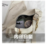 Thick Chain Shoulder Bag for Women Large Capacity Handbag Armpit Tote Crossbody