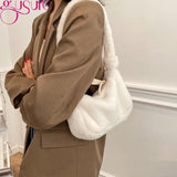Plush Underarm Shoulder Bag Soft Winter Fluffy Tote Bags