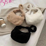 Plush Underarm Shoulder Bag Soft Winter Fluffy Tote Bags