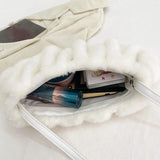 Women's Plush Handbag Cloud Shape Clutch Bag Female Shoulder Bag