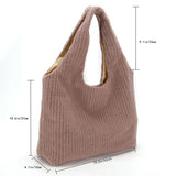 Fleece Shoulder Handbag Soft Plush Top-handle Bag Large-capacity
