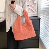 Fleece Shoulder Handbag Soft Plush Top-handle Bag Large-capacity