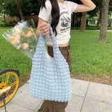Women Cloud Bubbles Soft Cloth Fabric Handbag