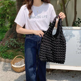 Women Cloud Bubbles Soft Cloth Fabric Handbag