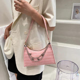 Stone Pattern Shoulder Bags for Women, Butterfly Chains Armpit Handbag