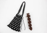 Women's Crochet Pleated Polka Dots Underarm Bag