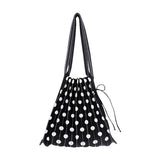 Women's Crochet Pleated Polka Dots Underarm Bag