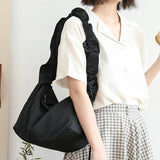 Nylon Drawstring Women Bag Literary Lady Shoulder Messenger Crossbody Bag