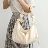 Nylon Drawstring Women Bag Literary Lady Shoulder Messenger Crossbody Bag