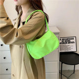 Retro Solid Totes Bags PU Leather Shoulder Underarm Bag