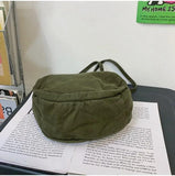 Teen Medium Canvas Hobo Bag Y2K Korea Ins Minimalist Fabric Underarm Pouch
